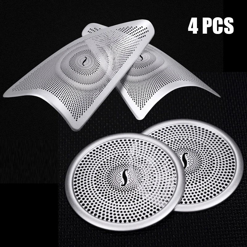 

1 Set of Silver Speaker Chrome Cover With automotive adhesive tape For Mercedes-Benz W166/GLE ML-CLASS 2012-2018