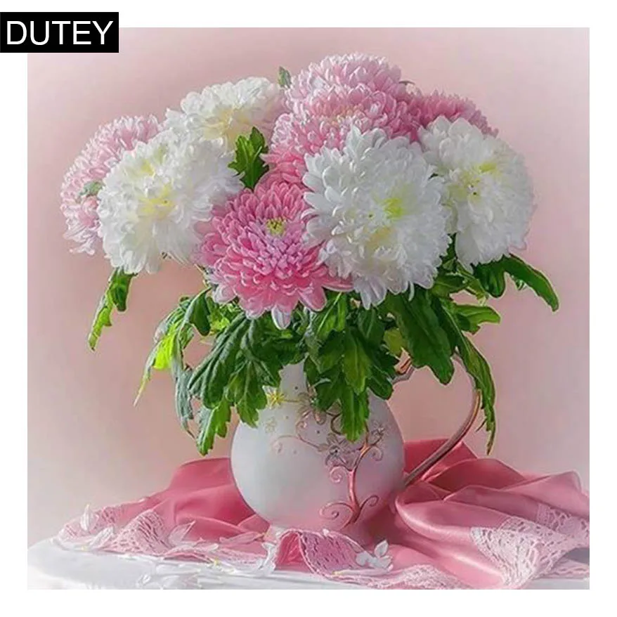 Алмазная 5D картина сделай сам полноразмерная/круглая вышивка розовый и белый