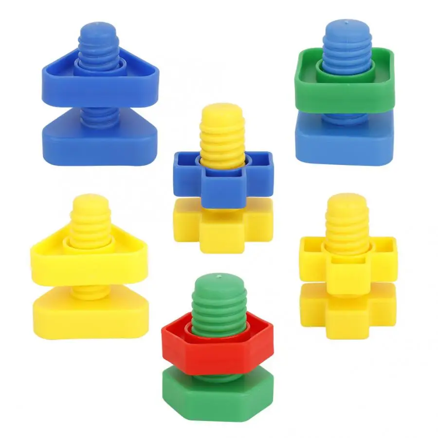 6 шт пластиковый прочный Джамбо набор гаек и болтов интеллект тренировочная