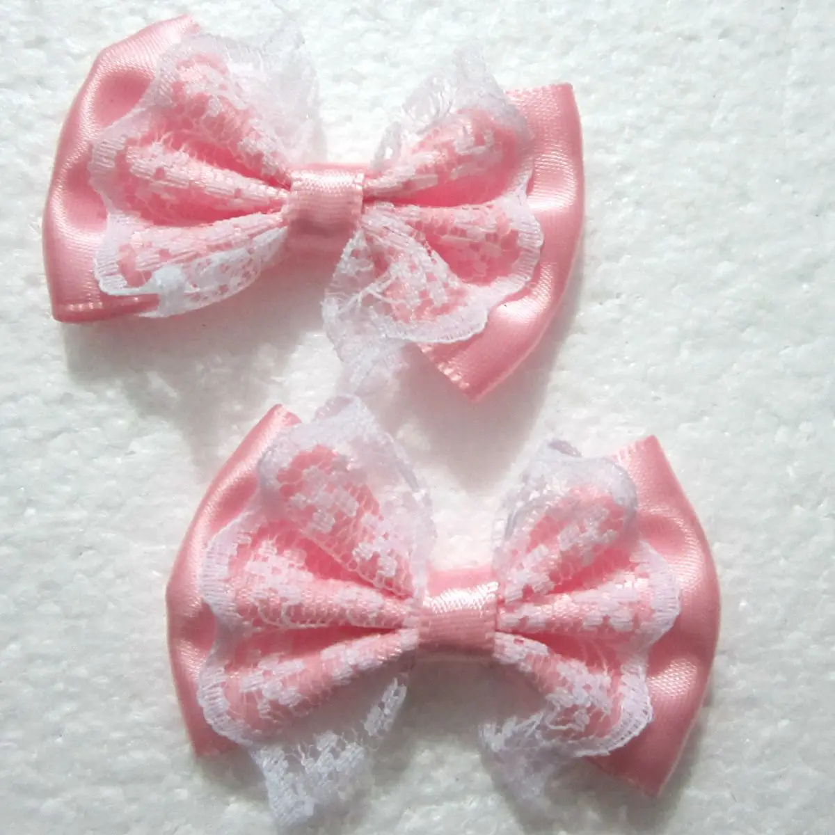 

HOT 10pcs 55mm*35mm Organza Satin Ribbon Bow Appliques Craft DIY Wedding A017