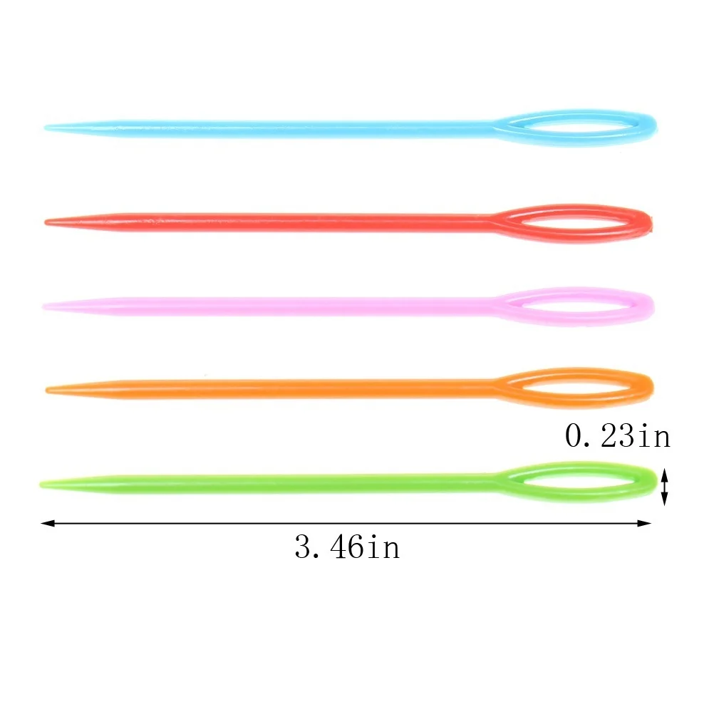 Fashion 10pcs Sewing Needles Mixed Color Needle Crochet Plastic Safety Pin Knitting Crafts Darning Pins | Дом и сад
