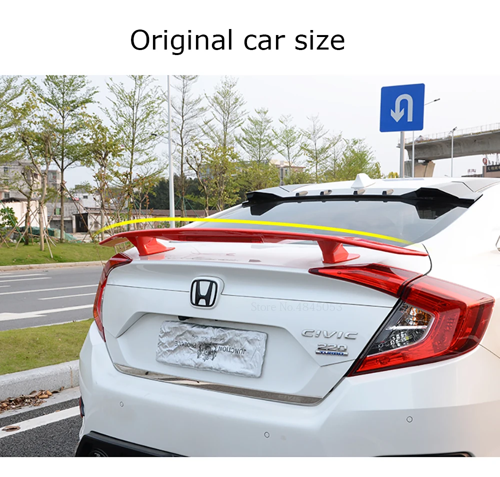 AITWATT Подходит для Honda Civic спойлер из углеродного волокна ABS пластик черный цвет задний спойлер задний багажник губы крыло автомобиля Стайлинг