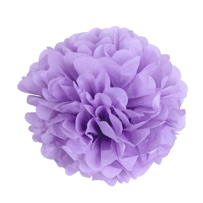 lilac 5 шт./компл. 19 цветов, 15 см/20 см/25 см смешанных размеров ткани Бумага Pom Poms, цветок, висит украшение День рождения Свадебные украшения - Цвет: lilac
