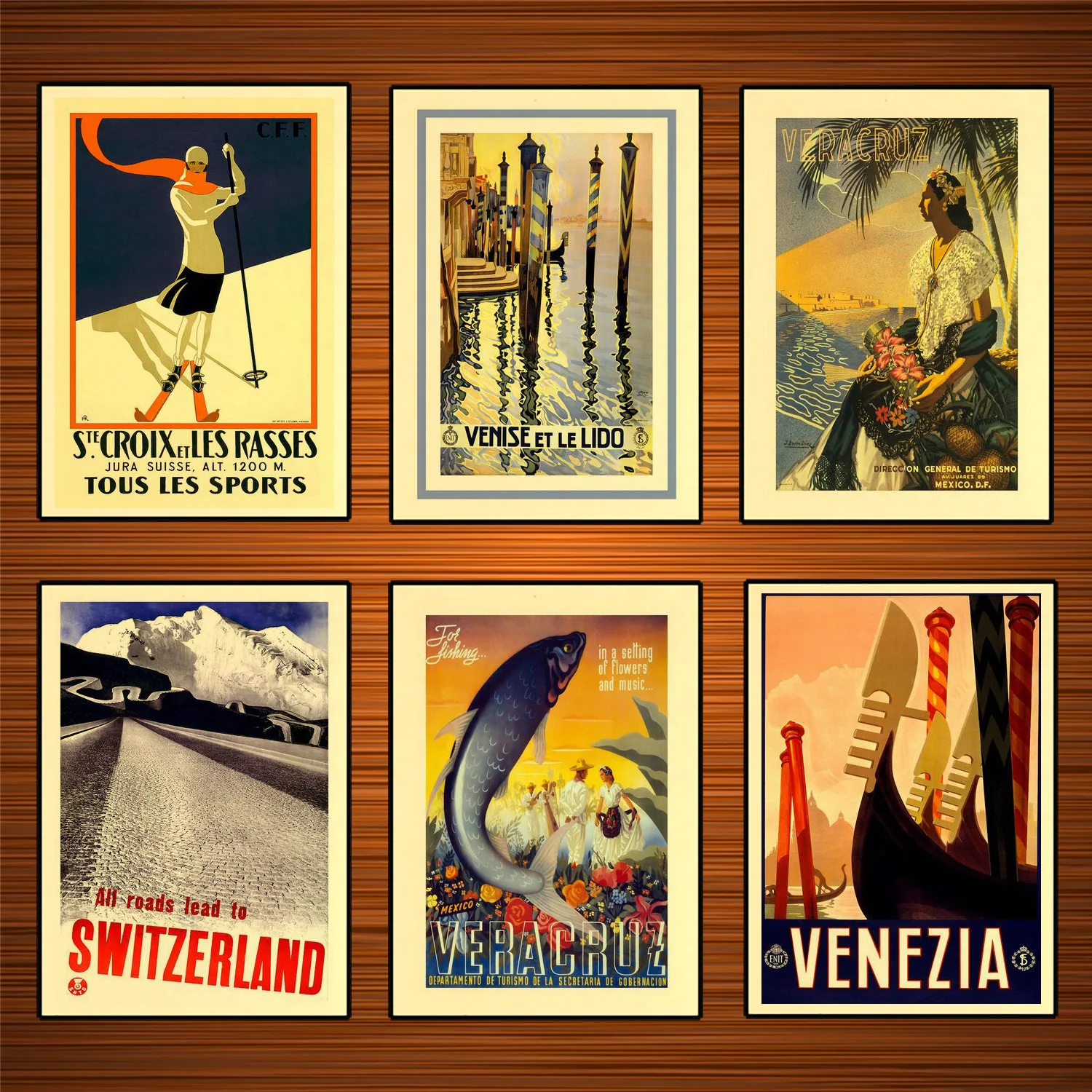 Постеры для путешествий в стиле ретро вера Круз | Дом и сад