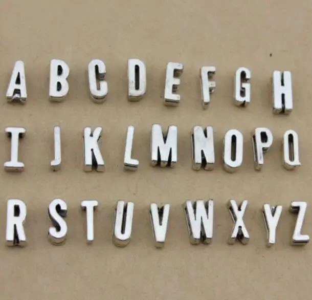 

Antiqued Silver A-Z Slide Letters Charms Pendants For Bracelet Necklace Jewelry Making Findings DIY Accessories Gifts 78PCS A116
