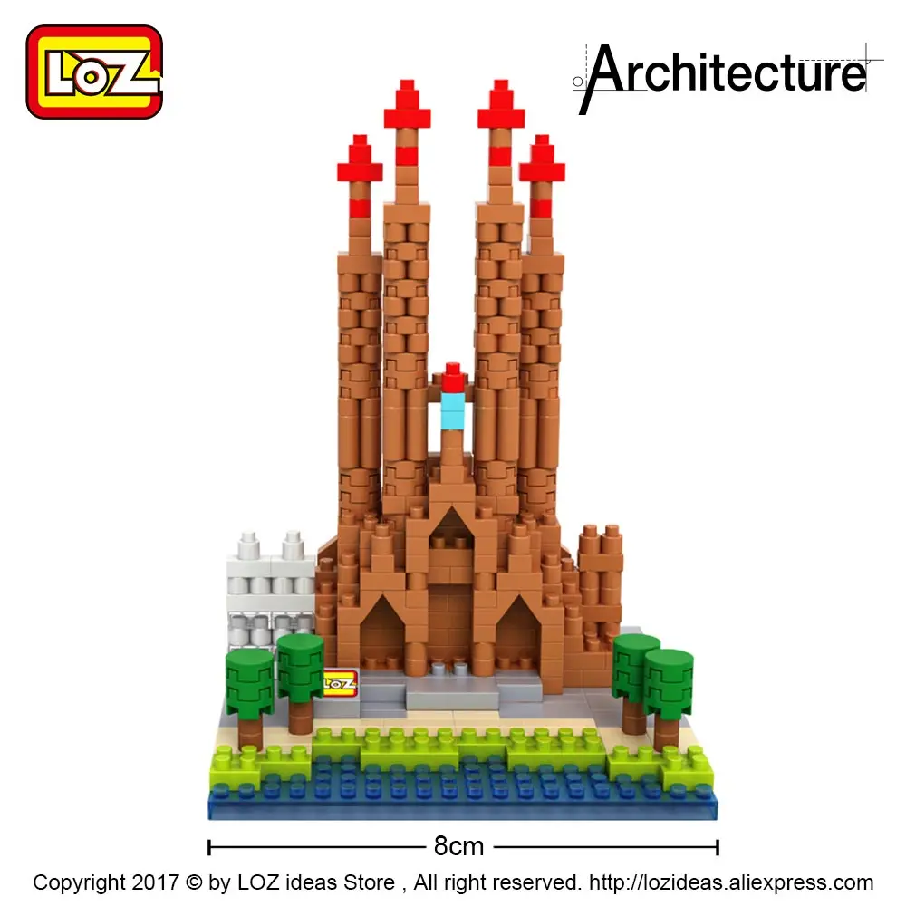 LOZ Алмазные архитектурные блоки игрушка Sagrada Familia церковь замок Строительные