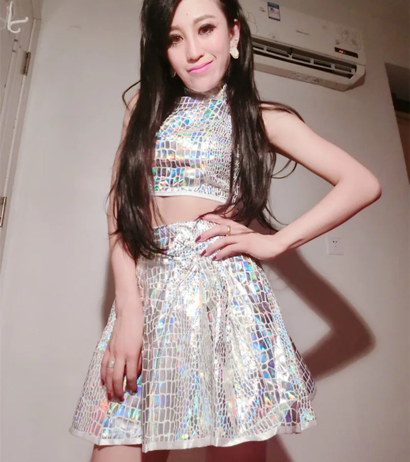 2018 Новый Винтаж джаз танцевальные костюмы для Леди Топы + брюки Для женщин бар Dj