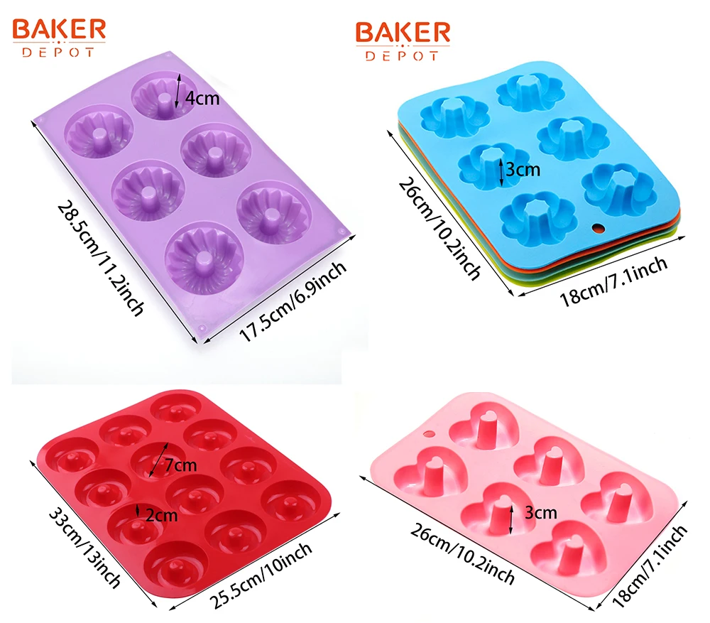 BAKER DEPOT, силиконовая форма для выпечки тортов, кондитерских изделий, пончиков, конфет, шоколада, овальной формы для печенья, печенья, мыла, помадки, формы для выпечки пончиков