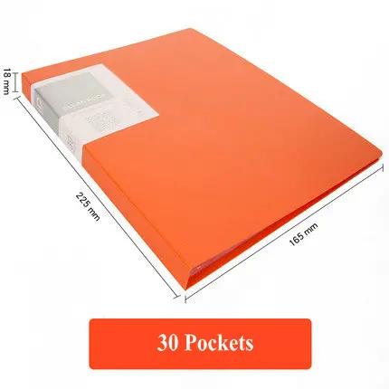 30 Pockets Несколько карманов А5 Папка буклет офисная бумага Органайзер Сумка для документов Прозрачная ПВХ сумка дисплей книга - Цвет: 30 Pockets