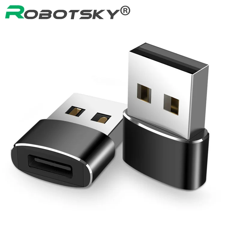 Адаптер Robotsky Type C на USB 2 0 OTG Кабель адаптер для Samsung Galaxy S8 S9 Huawei p20 конвертер