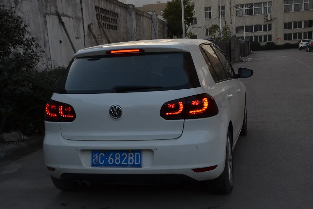 Пара автомобиля хвоста светильник в сборе для VOLKSWAGEN GOLF 6 2008-2013 тормозной светильник "бегущая вода" мерцания с сигнала поворота светильник