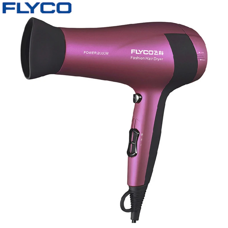 Flyco FH6618 Maroon 2000 Вт низкий уровень шума фен для волос Профессиональный салон Фен