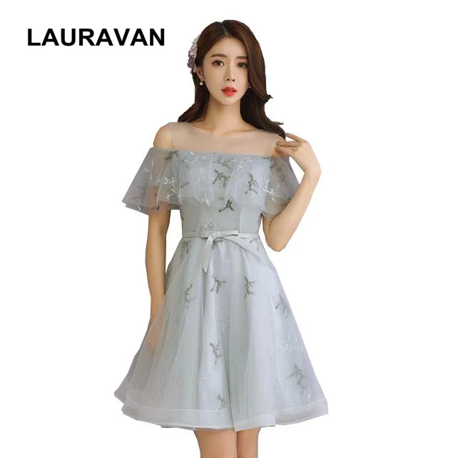 

sexy gray size 6 club robe de short designer womens bridesmaid party dresses summer tulle shiny women party formal dress 2020