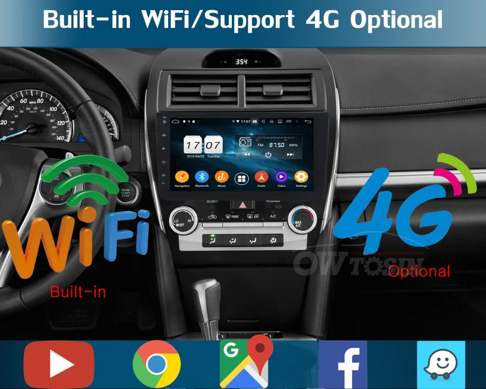 10," ips 8 Core 4G Оперативная память+ 64G Встроенная память Android 9,0 автомобиль dvd-радио GPS для Toyota Camry 2012 2013 DSP CarPlay попугай BT