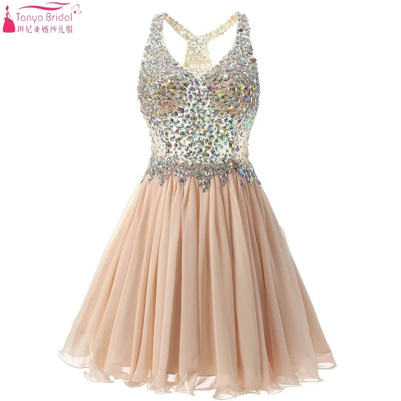 Хрустальные короткие сексуальные платья для выпускного вечера полуформальные