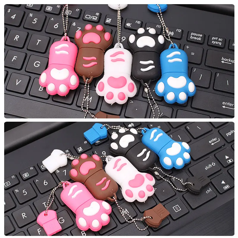 

Cartoon Bear Claw Shape USB Flash Drive pen drive 4gb 8gb 16gb 32gb 64gb USB 2.0 Flash Memory stick bear's footprints Pendrives