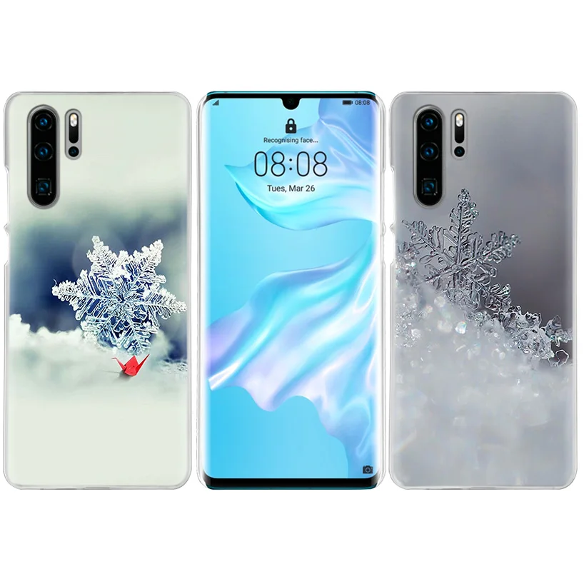 

Christmas Snowflake Case for Huawei P20 P30 P40 Lite E P Smart Z Plus 2019 P10 Mate 10 20 Pro Hard PC Phone Cover