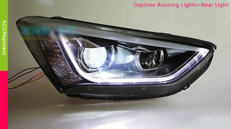 Авто. PRO 2013- для hyundai IX45 фары светодиодный головной фонарь противотуманная фара Биксеноновая линза светодиодный бар для hyundai Santafe DRL автостайлинг
