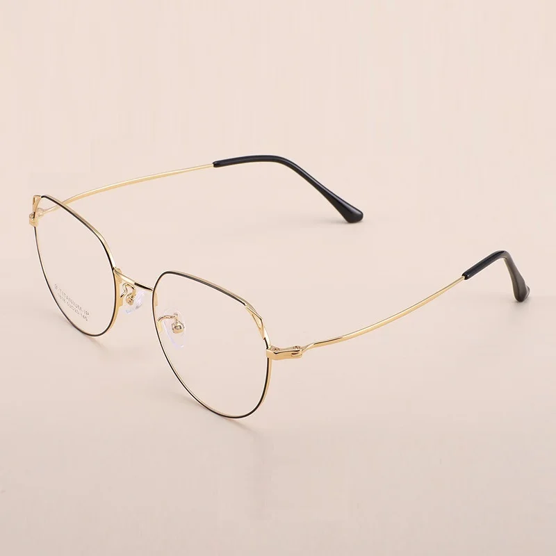 Женские очки с кошачьими ушками в ретро стиле антисиние титановые оправе