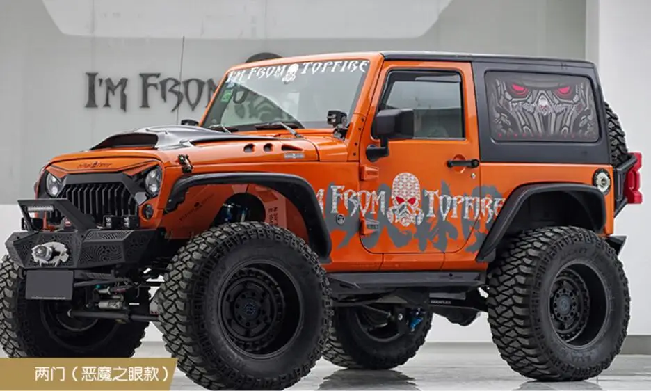 2 шт для Jeep Wrangler 2 двери заднего окна автомобиля 3D стикер