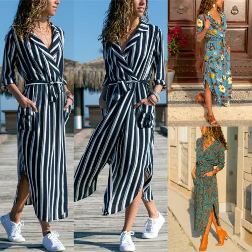 Женское платье рубашка с длинным рукавом и V образным вырезом|Женские платья| |