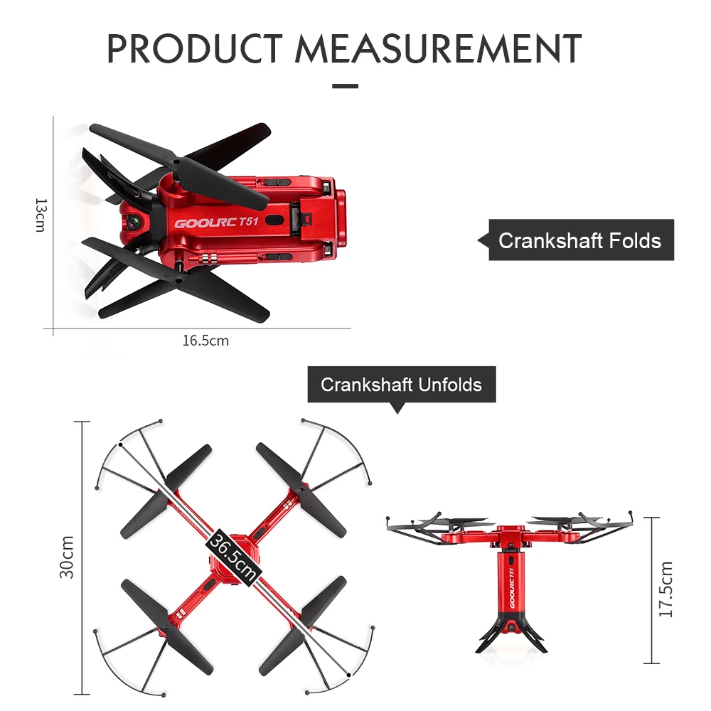 GoolRC T51 Радиоуправляемый Дрон ракета 360 2 4G HD камера Wifi FPV градусов панорамная