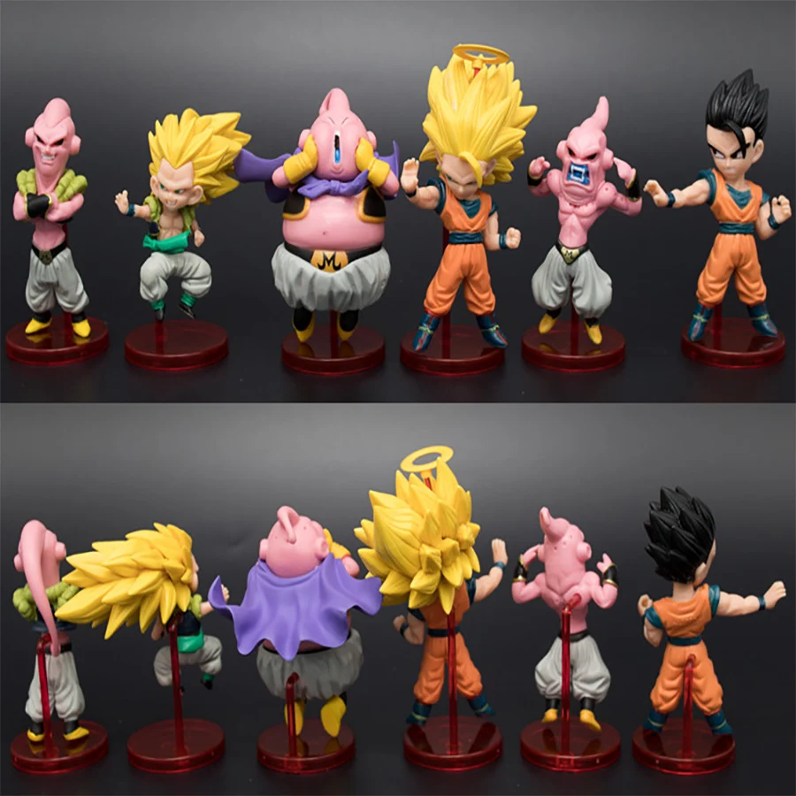11 см X 4 Dragon Ball Z 6 Stile мини модель Goku Saiyan Majin Boo фигурка мальчиков Игрушка ПВХ Модель