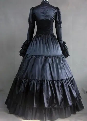 2015 новое Брендовое платье из хлопка/вискозы с длинными рукавами синяя Готическая