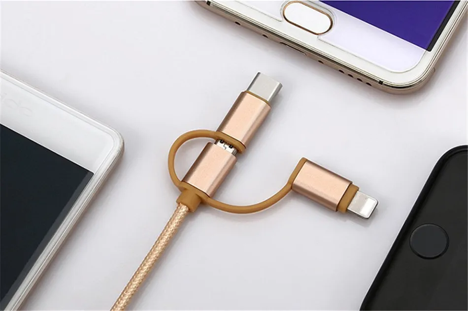 NOHON 3 в 1 нейлоновые кабели для зарядки для iPhone X 8 7 XS Plus шнур для зарядки данных Micro usb type C для Xiaomi5 samsung S8 1 м