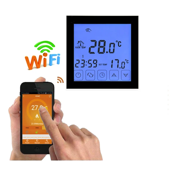 Wi-Fi сенсорный экран комнатный термостат для пола Электрический инфракрасный обогрев обогреватель радиатор контроль температуры на мобильном телефоне