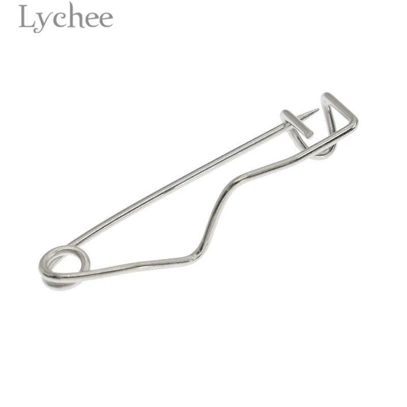 Lychee Life 100 шт. 16 мм/19 мм/22 мм/26 мм/32 мм S изогнутые защитные булавки серебристого
