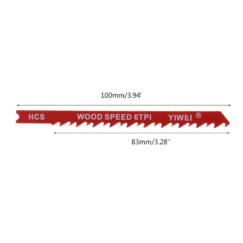 

5pcs Durable U-shank High Carbon Steel 6 TPI Reciprocating Saw Blade Cutter For Wood Jig Cutting
