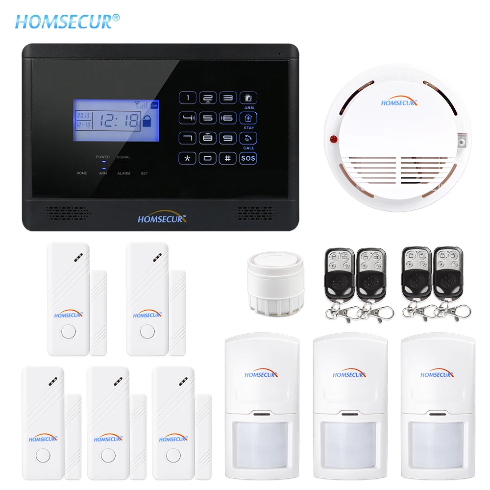 

HOMSECUR Wireless&Wired GSM Home Security Burglar Alarm System With SOS Intercom