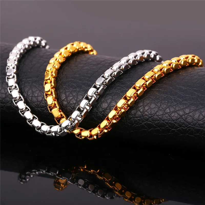 Мужской ювелирный комплект из цепочки и браслета нержавеющей стали | Украшения