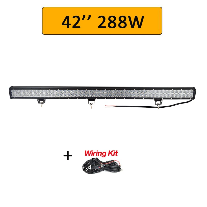 42in 288W wiring Auxtings 1" 17" 2" 23" 2" 36" 4" 12 Вт 144 Вт дюймовый внедорожный светодиодный светильник 12 в 24 В светодиодный рабочий светильник для Jeep 4WD грузовик 4x4 внедорожник - Цвет: 42in 288W wiring