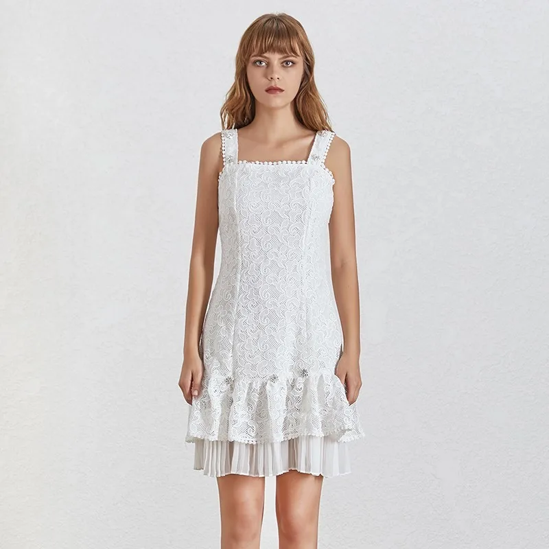 TWOTWINSTYLE Лето бриллианты Вышивка женское платье без рукавов с открытыми плечами