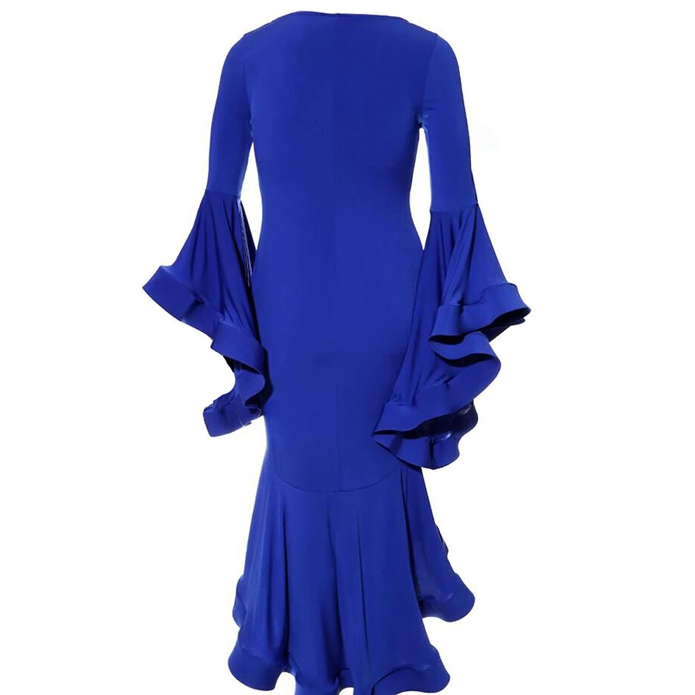 Женское платье Plusee синее облегающее большого размера 4xl с рукавами