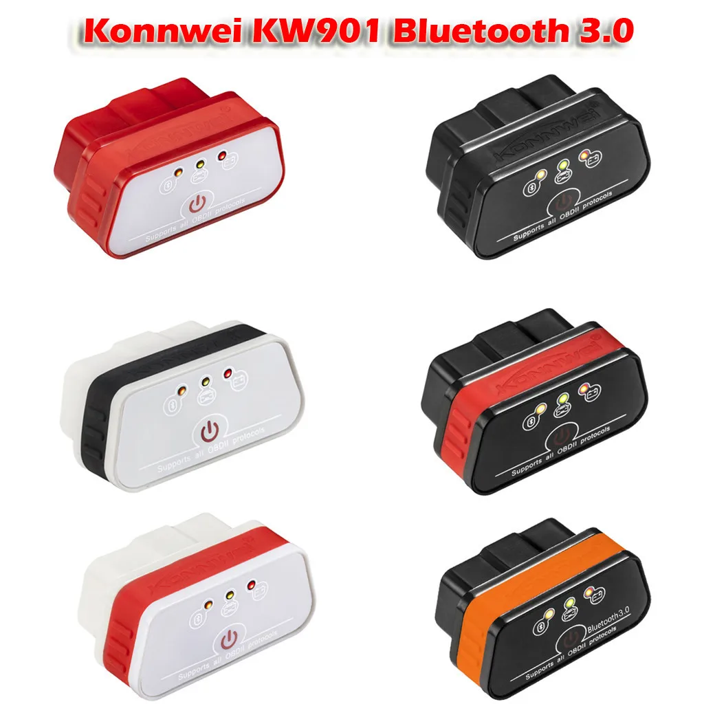 Konnwei OBD2 ELM327 Android Bluetooth 3,0 адаптер Автомобильный сканер автомобильный диагностический инструмент автомобильный код ошибки считыватель ODB2 ELM327# A