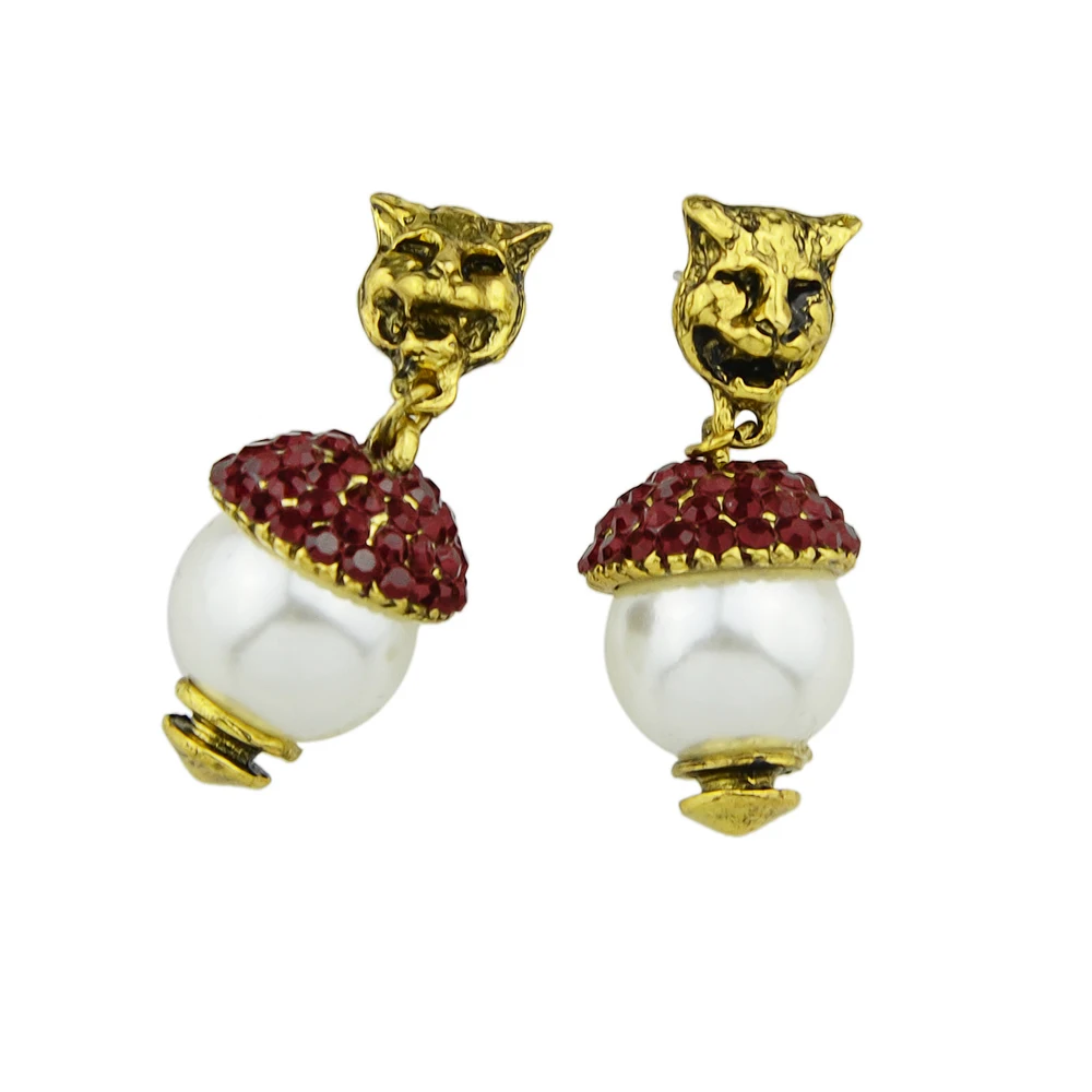 Feelshine Новинка 2017 года стильное платье золото-Цвет серебро Цвет головы тигра Форма