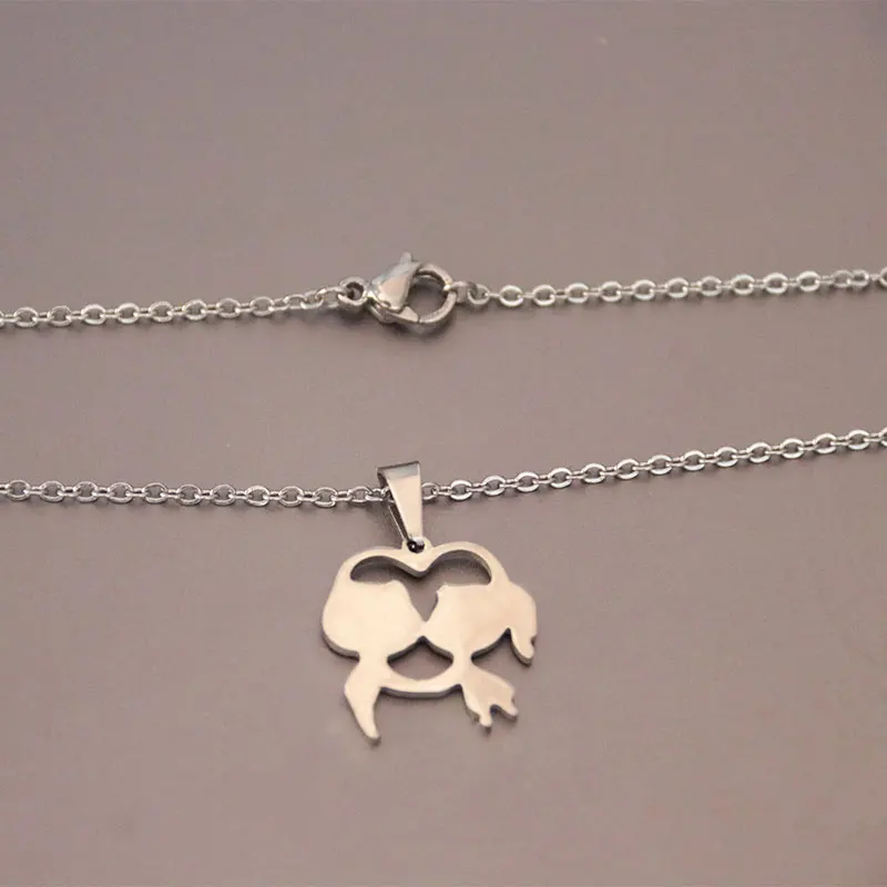 1 шт. два маленьких ребенка в сердце ожерелье кулоны &quotлюбовь&quot ожерелья для