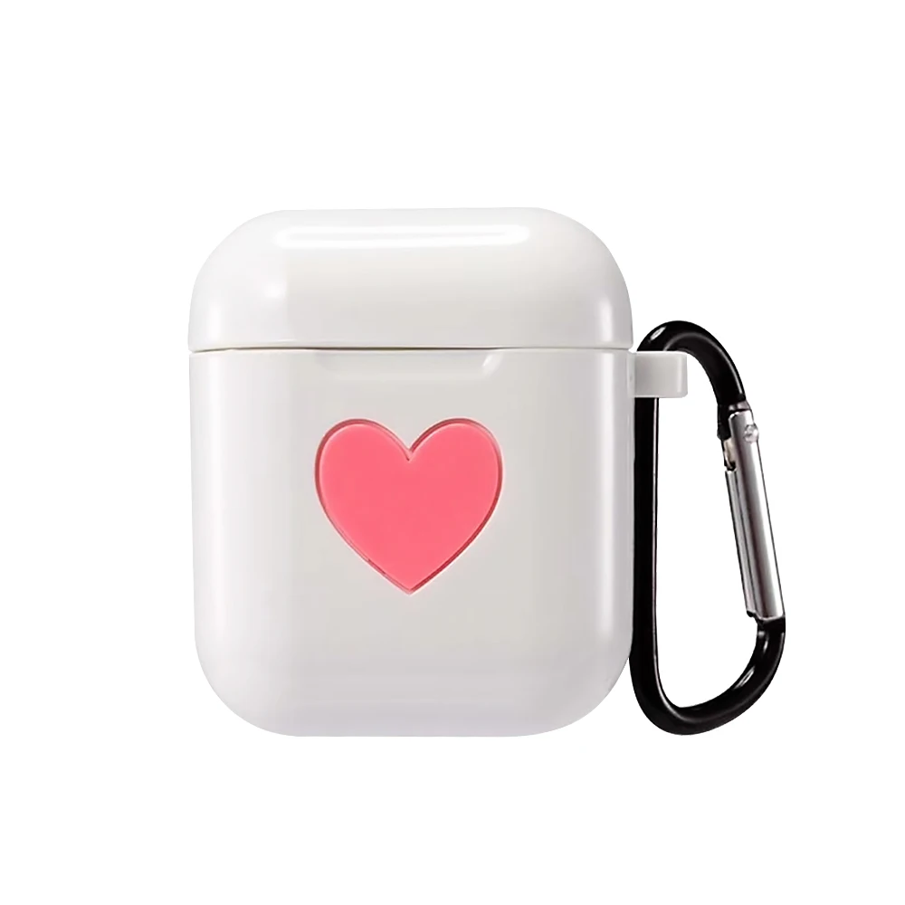 Белый Симпатичные наушники чехол s для Apple AirPods силиконовый чехол беспроводной Bluetooth наушники чехол в виде сердца, для влюбленных чехол Коробка для Airpods - Цвет: Белый