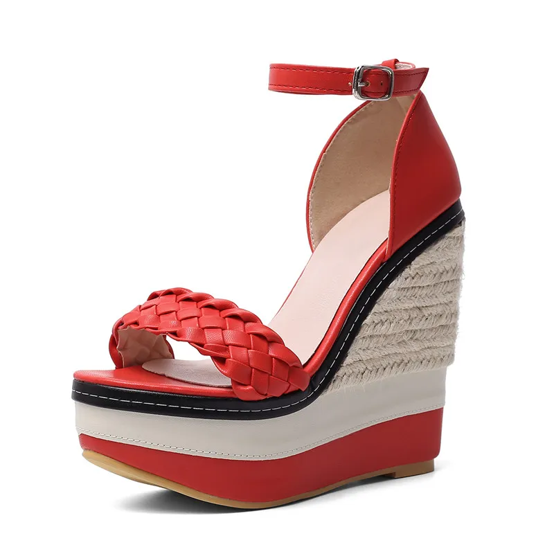 

MORAZORA 2021 new arrival women sandals buckle fashion wedges platform sandals mixed colors summer party wedding shoes woman