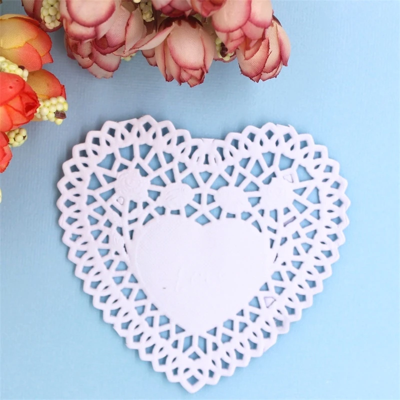 YPP ремесло креативное 4 &quotдюйма Сердце белая бумага Кружева Doilies салфетка для
