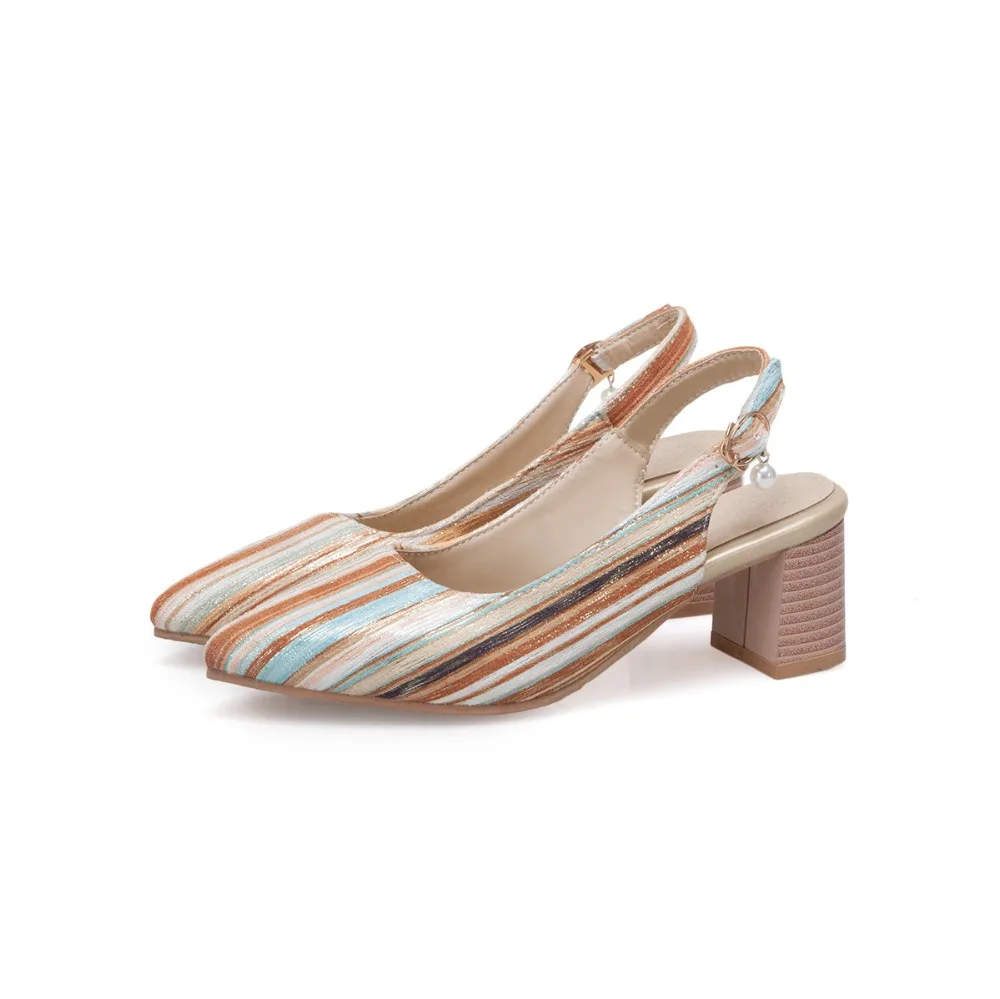 MORAZORA/; ; большие размеры 33-48; женские туфли-лодочки; весенне-летние туфли с острым носком; уникальные женские туфли на высоком квадратном каблуке с пряжкой