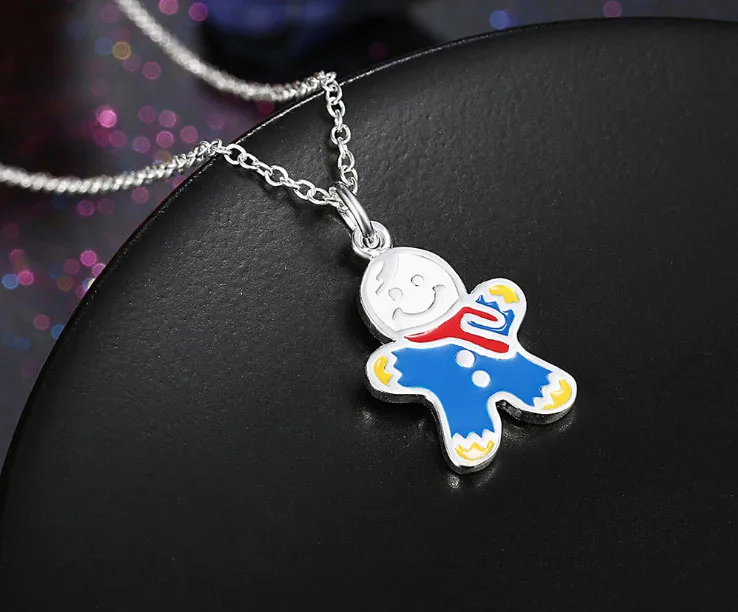 2016 Новый Рождественские Подарки Снеговик Ожерелье Подвески Цепи Способа Человек