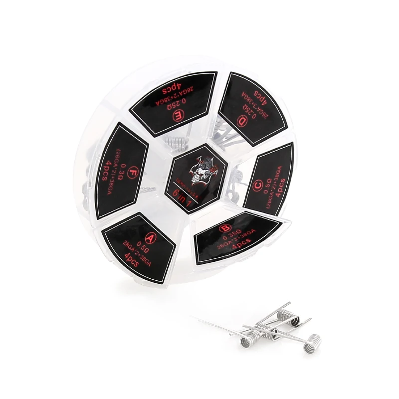 10 коробок DIY Demon Killer Flame wire box 6 в 1 для электронной сигареты RDA RBA RDTA атомайзер 6в1 SS316
