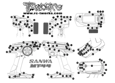 Фото T-WORK Sanwan MT44 наклейка на кожу для радио зеркальная хромированная радио 3D цвета графитовая наклейка для sanwa MT44 Подарочная защита экрана №4