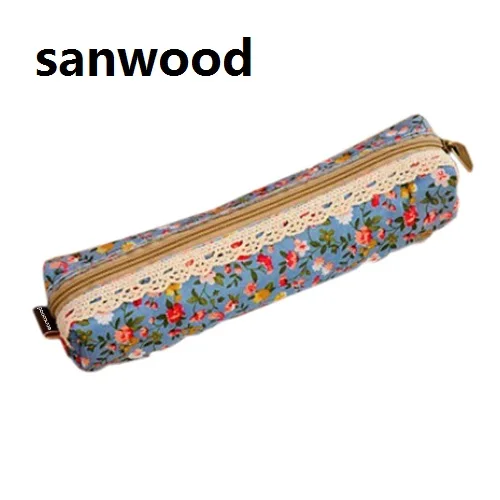 2016 мини цветок цветочные кружева карандаш пенал для ручек чехол косметического