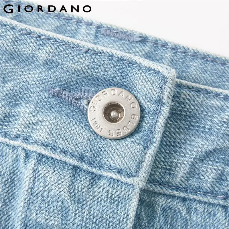 Giordano/женская джинсовая юбка с пуговицами спереди Джинсовая со средней посадкой и
