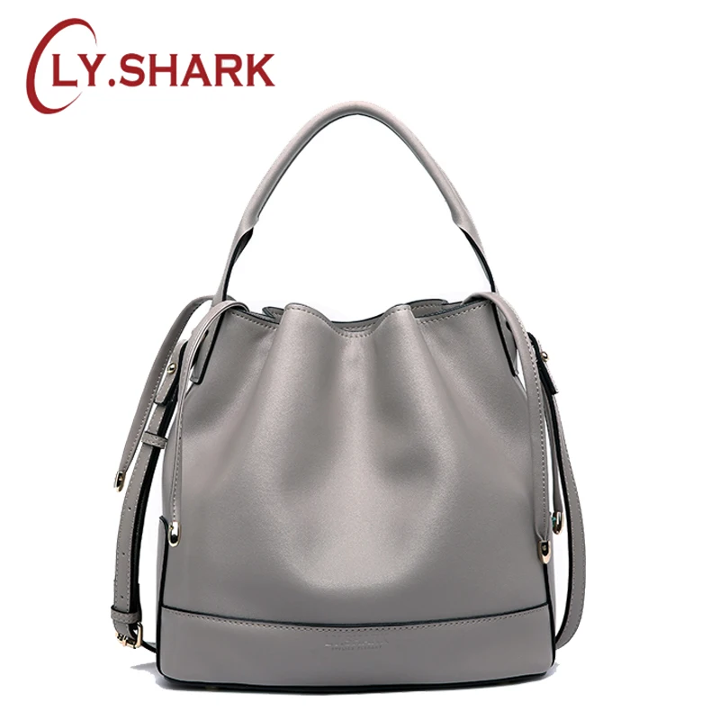 LY. SHARK модные женские сумки дизайнерские из натуральной кожи сумка ведро летняя
